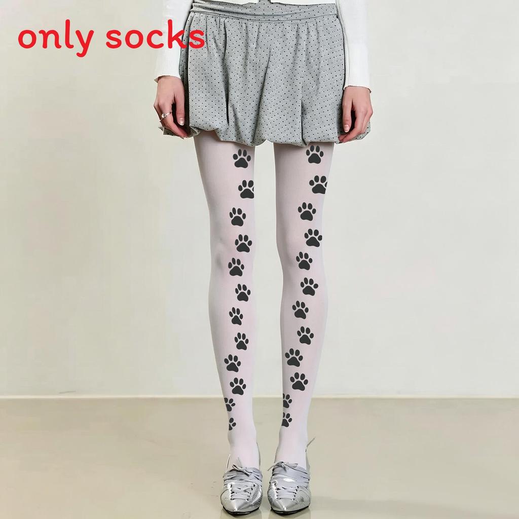 Cat Print Velvet Tights With Hip Lifting And Slimming For Casual Women