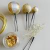 Japanese Hair White Ball Gold Graduation Bridal Clothing, Ornament, Gold, Kanzashi, Mizuhiki, Mesh, Leaf, Coming-of-age Ceremony, Ceremony, Wedding,