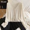 Women's Tencel Linen Blend Lightweight V-Neck Cardigan