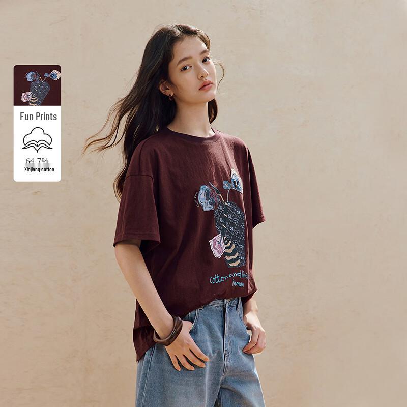 INMAN Casual Vase Print Short-Sleeve T-Shirt XL