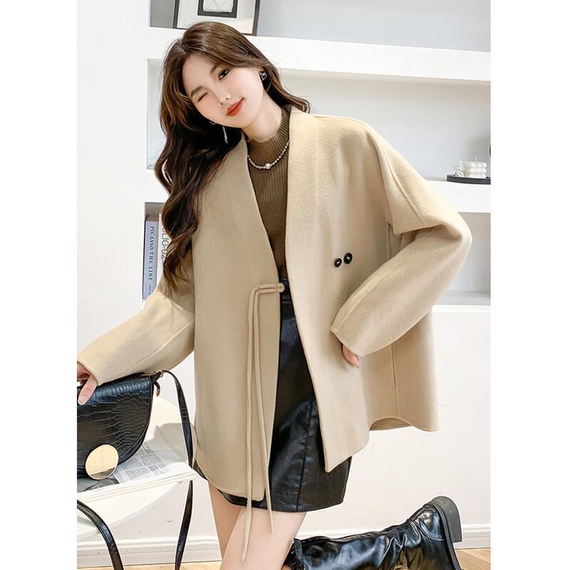 

MOKANA Women s Stylish 100% Wool Long Sleeve Coat M