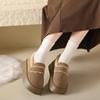 Women's Thick Soled Snow Boots Autumn Winter Plush Boken Shoes Retro Height Increasing Warm Anti Slip Cotton Shoes Loafers