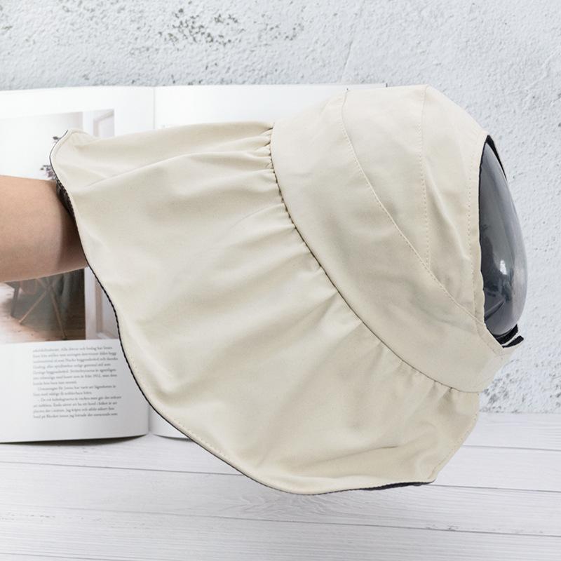 

Ранняя весна лето черная резиновая УФ-устойчивая пустая шляпа с большими карнизами для защиты лица солнцезащитная шляпа рыбака для женщин one size бежевый