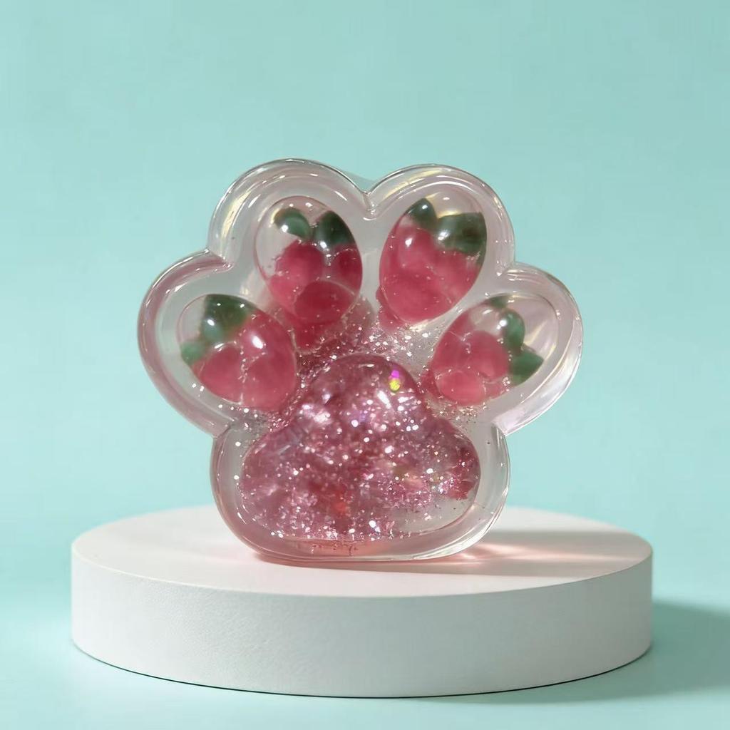 Strawberry Cat Paw Slime Decompression Toy - Slow Rebound Cute Stress Reliever.