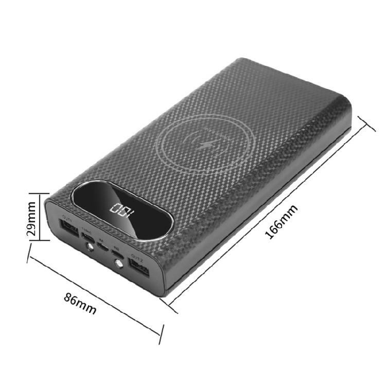 Detachable 5W 10W 22.5W QC3.0 LCD 6x21700 Battery for Case Power Bank for Shell