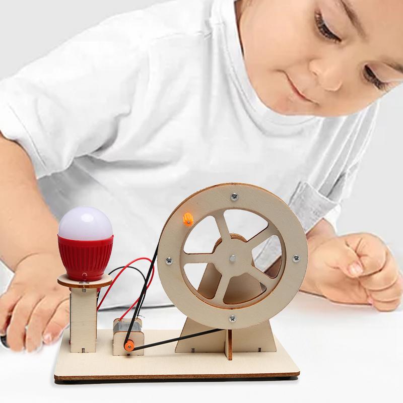 Diy Wooden Hand Generator Kids Science Toy Funny Stem Technology Gadget Physics Kit Educational Toys For Children Learning Toy