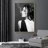 Schwarz-weiße Mode-Charakter-Poster, sexy, schöne Frau, Porträt, Leinwandgemälde, moderne Wandkunst, Bilder für Heimdekoration