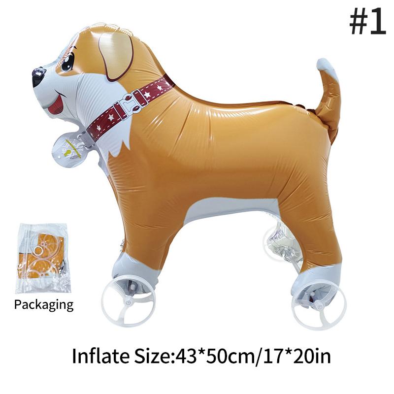 Aluminum Film Creative Pet Pet Balloons Rabbit Dog Cat Balloons Walking-With-Wheels Baby Shower Birthday Party Easter Balloons