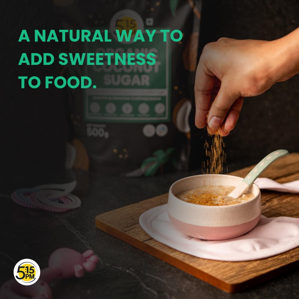 5:15PM Organic Coconut Sugar 500 G X Pack Of 2 Unrefined Natural Sweetener For Baking Cooking Drinks Use