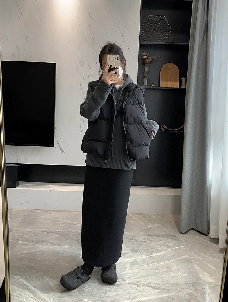 Spring Arrives Early: 2024 A/W Korean High Waist Wool-Blend Slit Midi Skirt