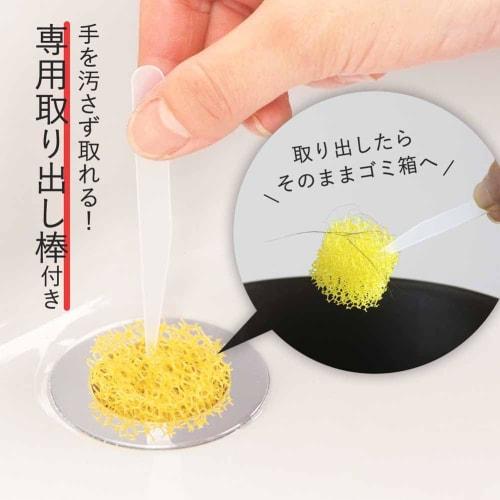 Shimomura Kihan Hair Catcher, 6-Pack x 2-Pack, Made in Japan, Prevents Clogs, Allows Water to Flow Smoothly, 3.5cm Disposable Sponge, Hair Catcher, Ga