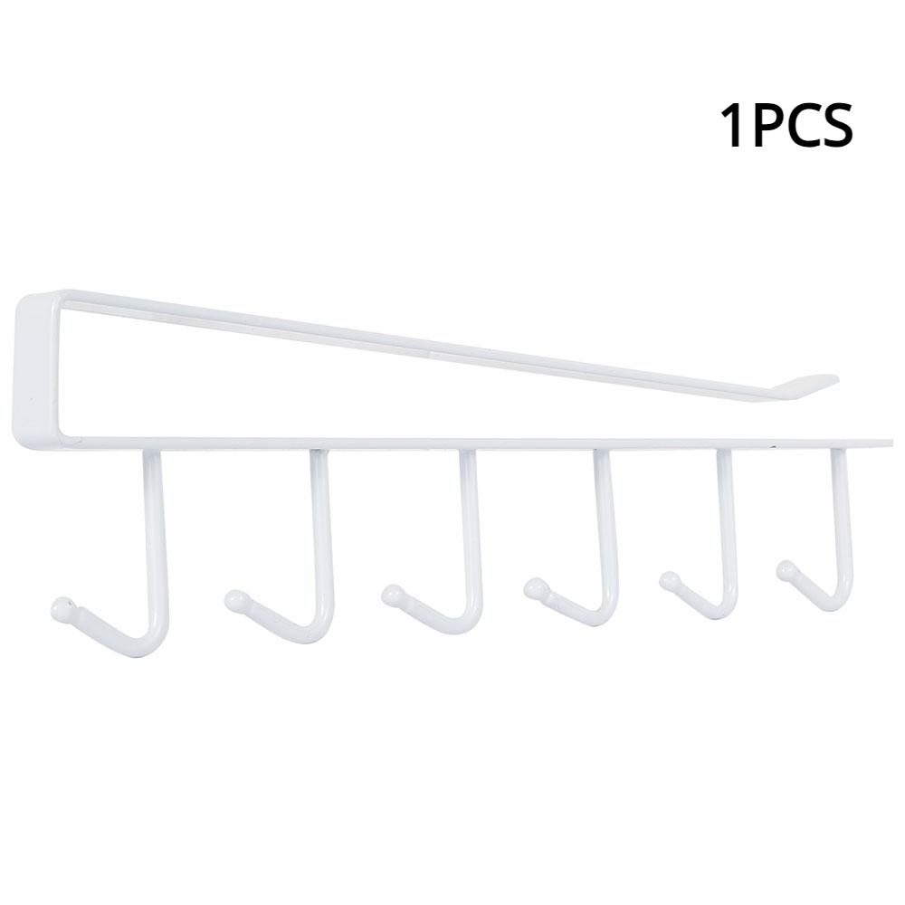 6 Hooks Under Shelf Cup Holder,Wine Glass Holder,Mug Cup Holder Hanger,Mutifunctional Kitchen Utensil Without Drilling Rack