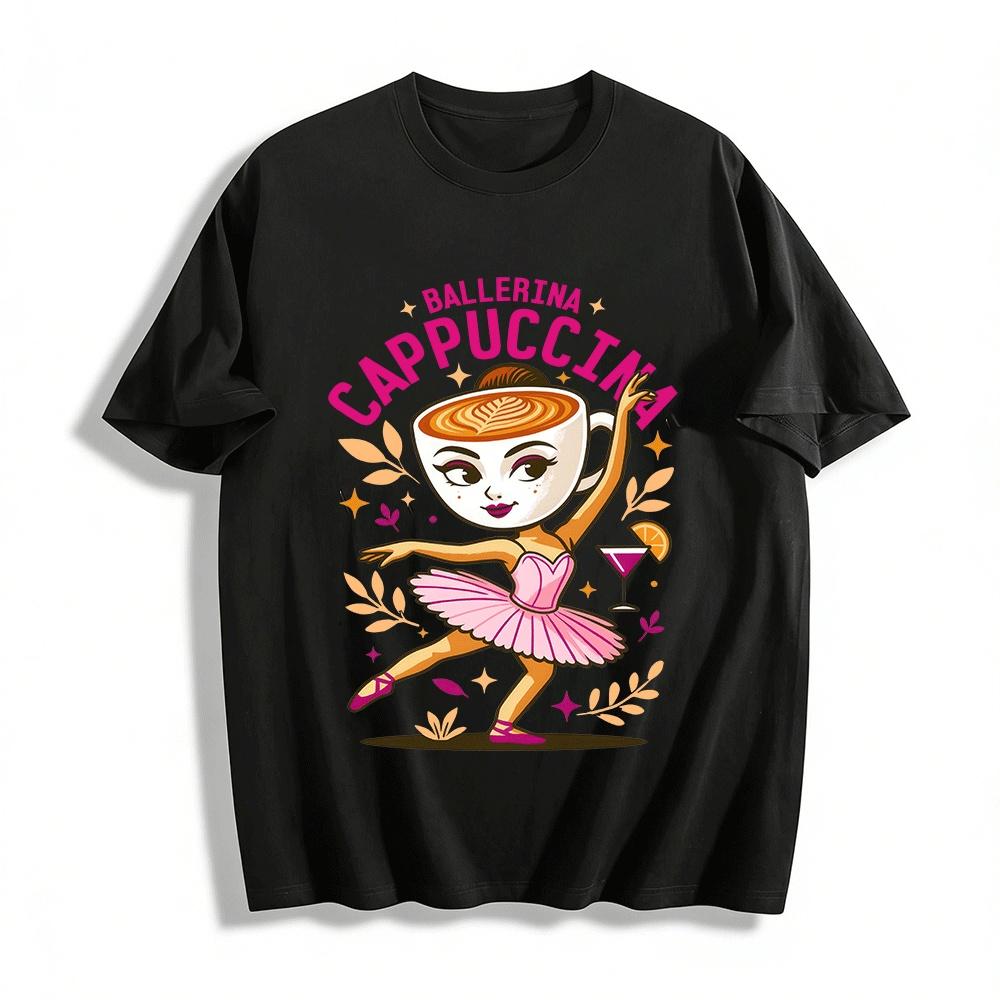 Cappuccina Ballerina Graphic Print Casual Top Pure cotton T-shirt XXS