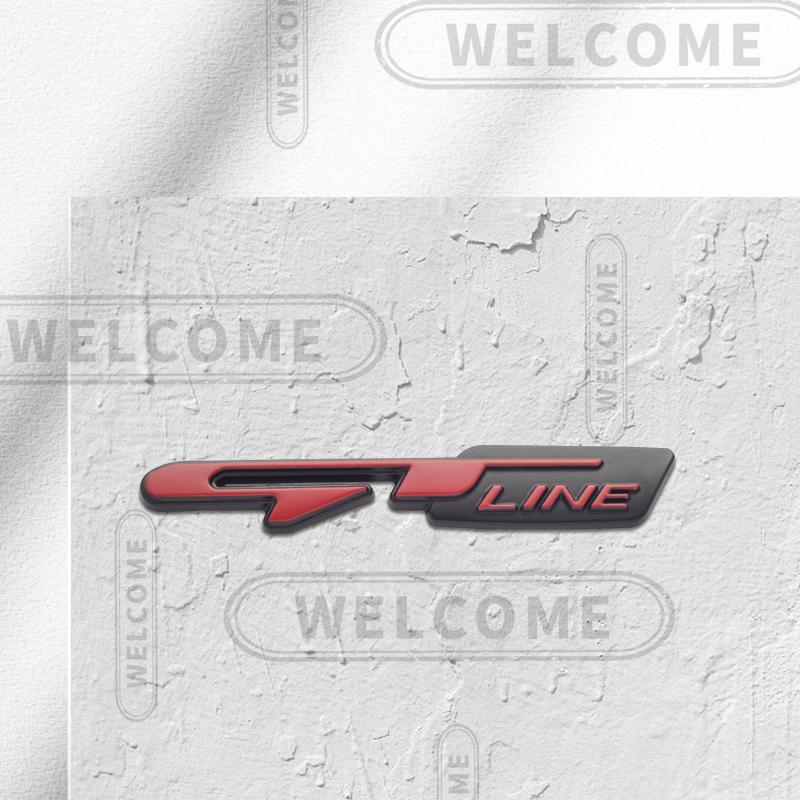 AIL1 3D Metalen GT Line Logo Auto Letter Embleem Grille Badge Sticker Kofferbak Decals Voor Kia Sportage Sorento K3 K5 K9 Styling Accessoires