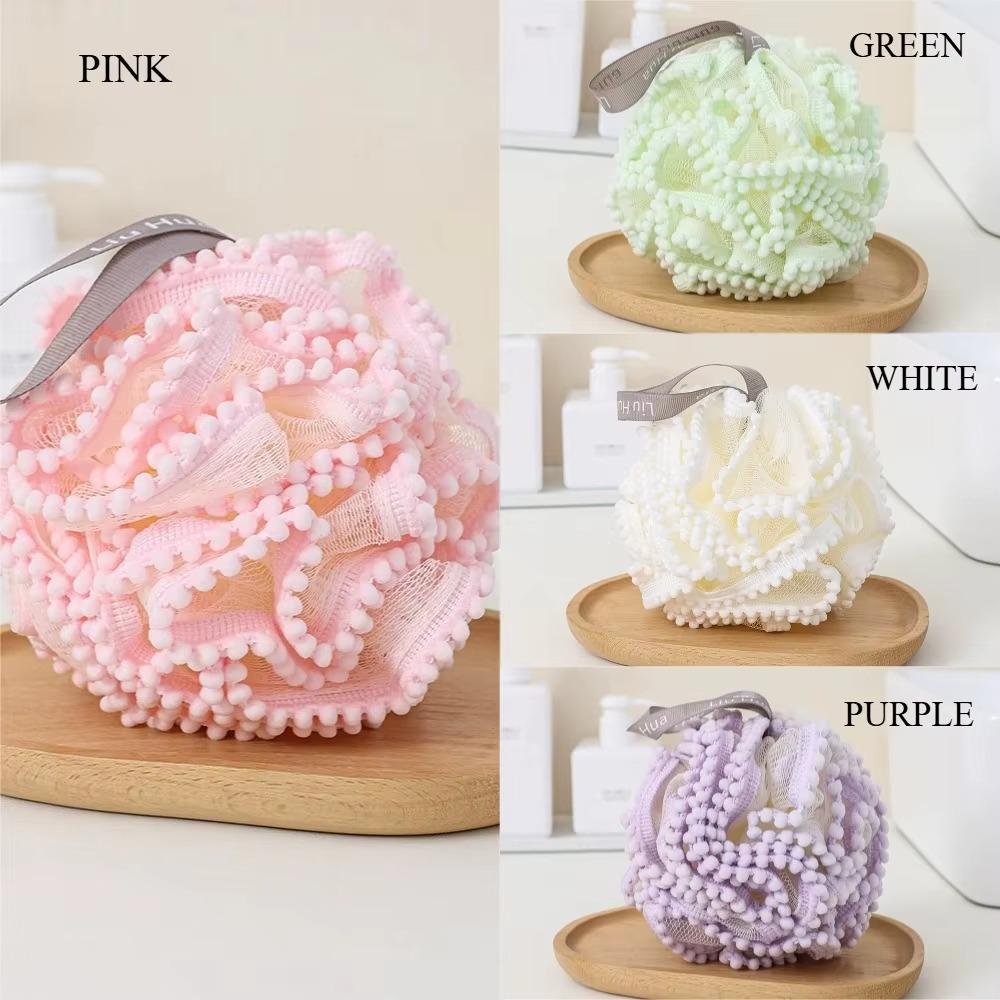 Soft Mesh Bath Sponge Balls Skin Cleaning Brush Shower Puff Body Cleaner Exfoliating Scrubbers Bath Flower Bathing Accessories