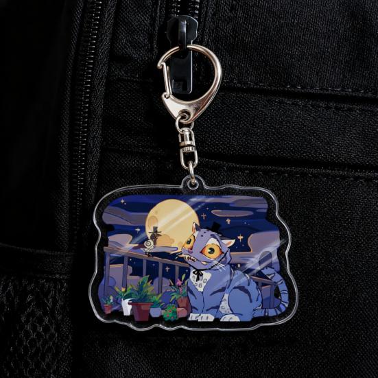 Korean Pop Cartoon Charm Acrylic Anime Character Boy Tiger Keychain Charm Cute Bag Backpack Charm Collectible Gift for Fans