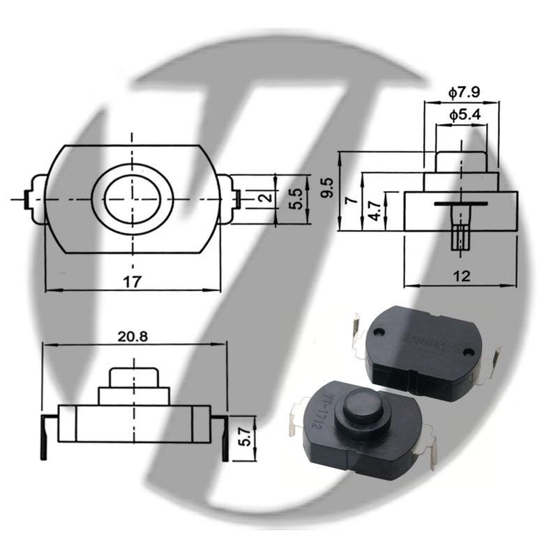 12x12 LED Flashlight Desk Lamp with Self-Locking Power Switch