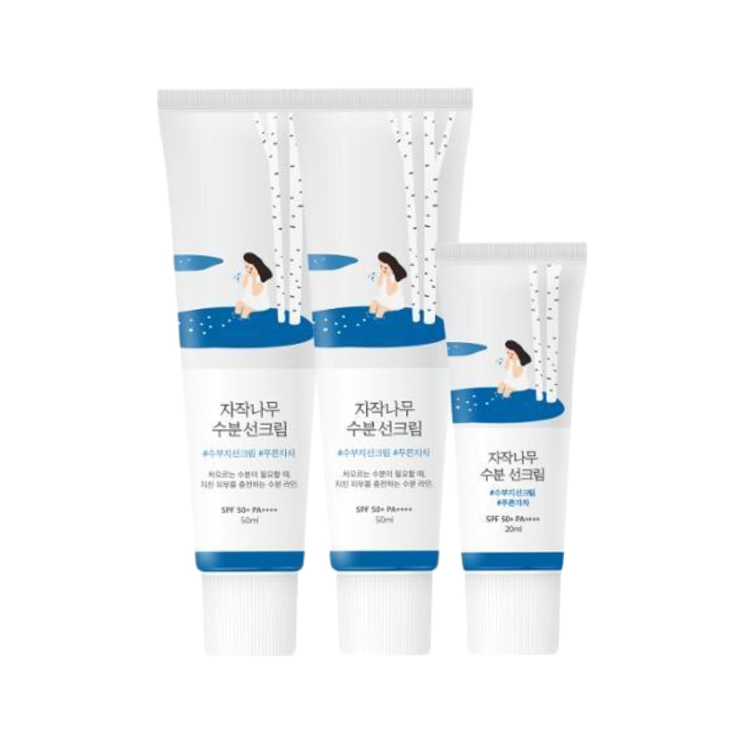 (Lound Lab) Round Wrap Shirokaba Moisture Sunscreen 50ml 1+1 Plan (+20ml) UV SPF50+ PA++++