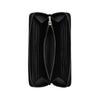 Coach Wallet Accordion Ong Accordion Print Wraparound Zip Closure Coated Canvas and Smooth Calfskin Men's Charcoal Bronze and Charcoal and Black