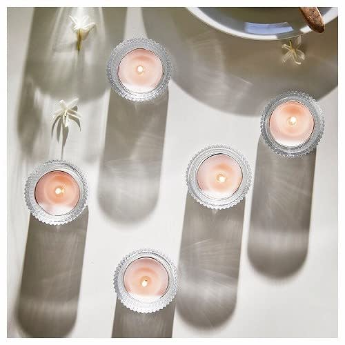 IKEA LUGNARE: Aromatic Tealight Candles, 3.8 cm, Set of 30, Jasmine/Pink (705.021.59)