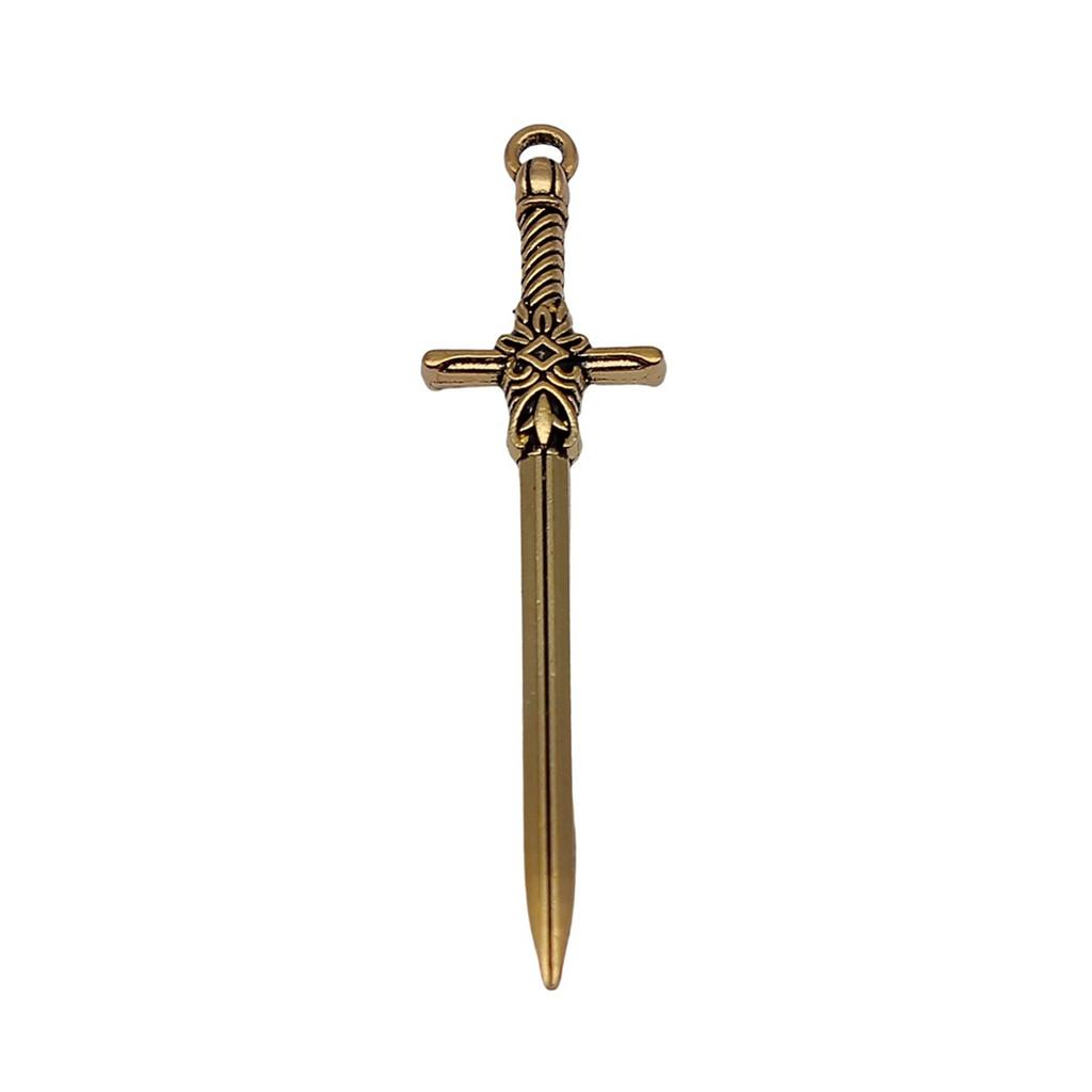 Anime Charms Multi Color Medieval Sword Pendants For Fantasy Warrior Themed Jewelry