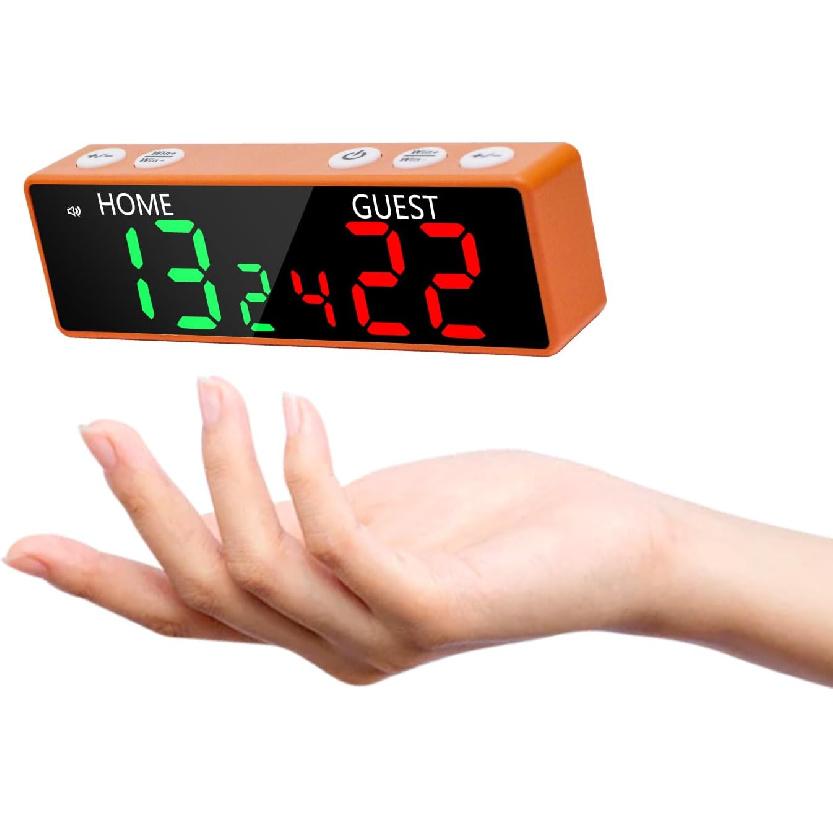 Mini Digital Scoreboard - Portable Tabletop Scoreboard for Games, Wireless Battery Powered Electronic Scoreboard with Buzzer, 6 Digits Scoreboard for