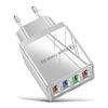 Colored LED 4-Port USB Phone Charger 3A Adapter (EU/US)