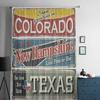 Vintage Tin Sign Collection With America State Sheer Curtains for Living Room Tulle Window Curtain Bedroom Kitchen Veil Drapes