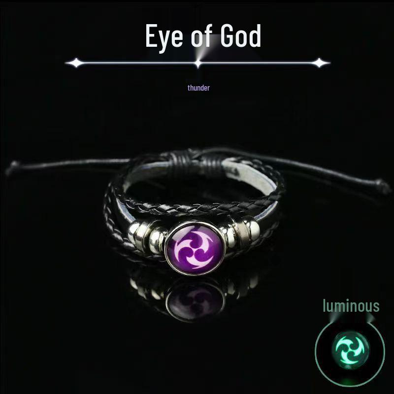 

Светящийся браслет «Глаз Бога» из черной кожи для мужчин и женщин