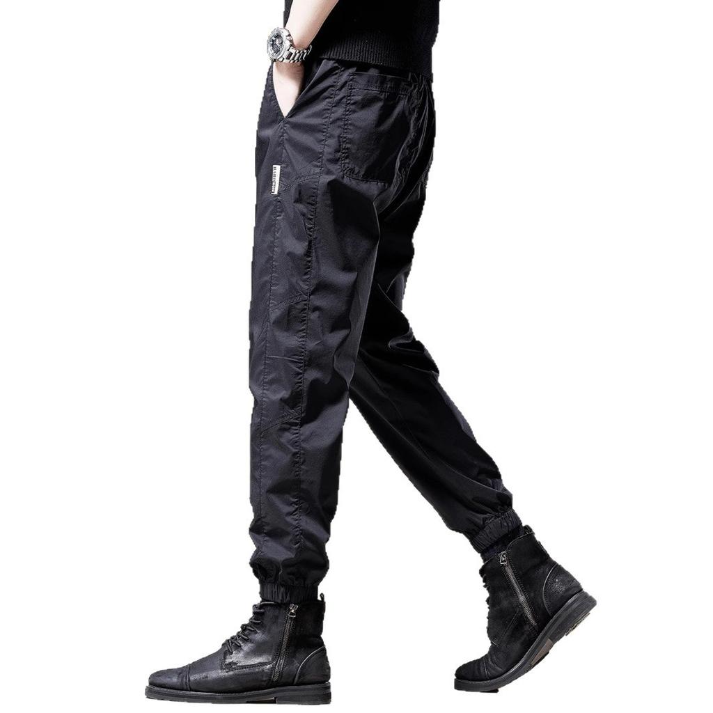 High-end Summer Ice Silk Thin Men's Casual Pants Loose Large Size Trousers Quick-drying American Sports Leggings