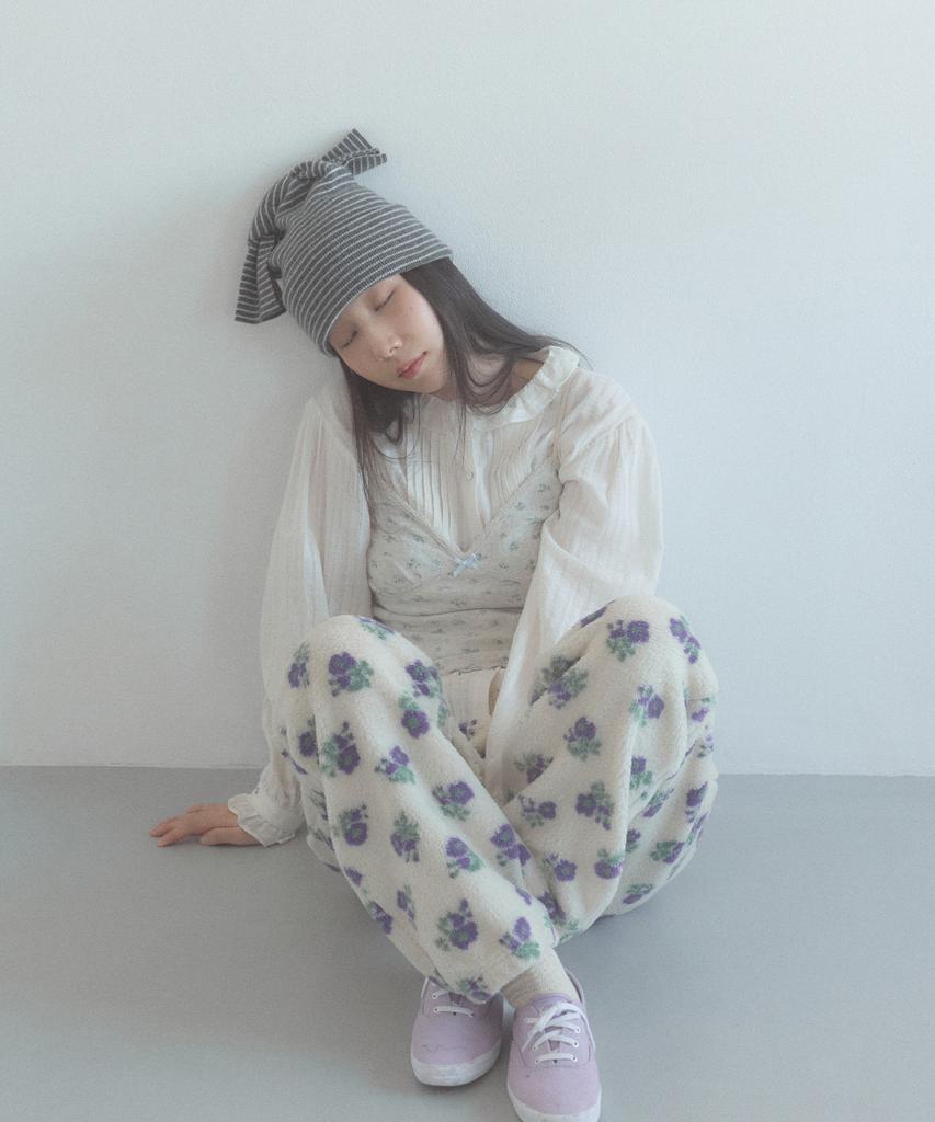FUNFROMFUN Knotted Beanie, Grey+Ivory