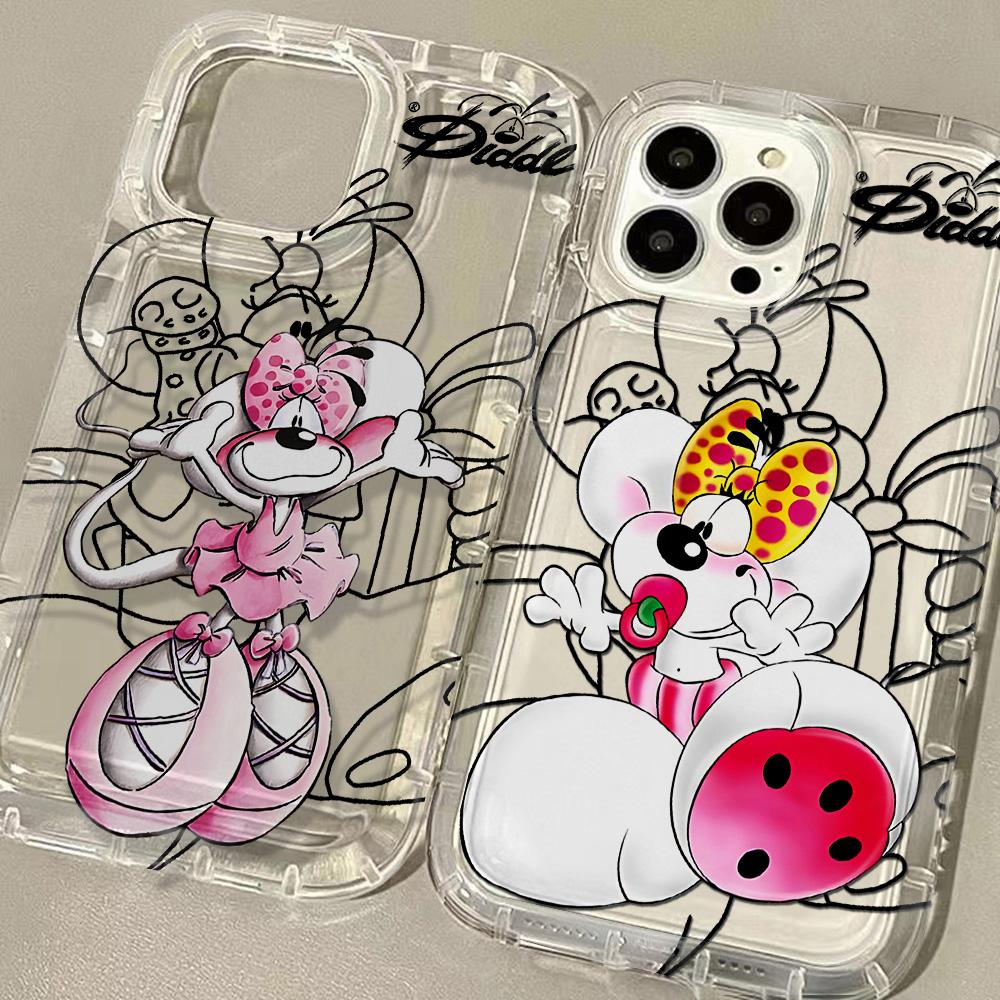 Cartoon D-Diddls Phone Case for iPhone 17 16e 16 15 14 13 12 11 Pro Max 7 8 Plus X XR XSMax Airbag Anti Fall Clear