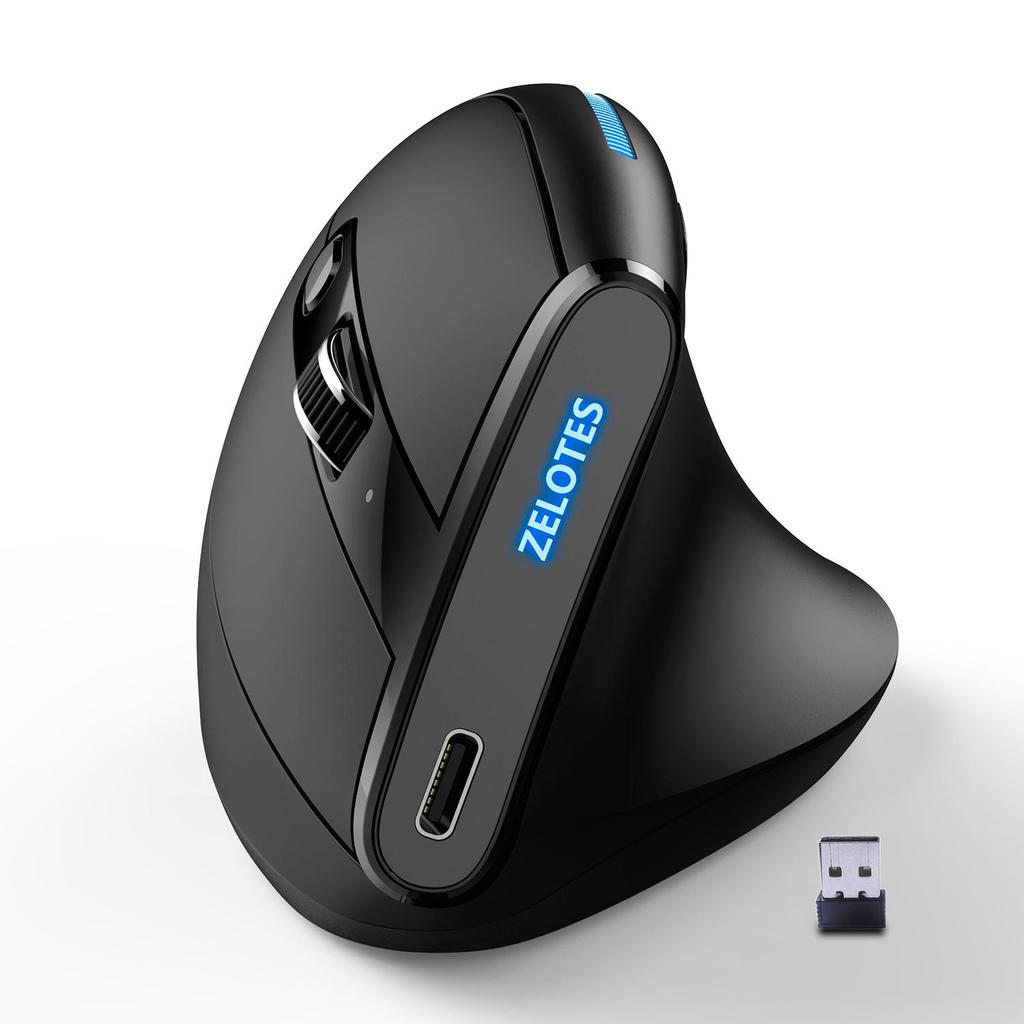 ZELOTES F36A Vertical Ergonomic Wireless Rechargeable Office Mouse