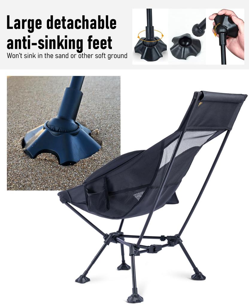 Outdoor High Back Elevation Angle Triangular Big Beach Sink Storage Bag Load Capacity 120 Kg [iClimb] Chair/chair (L), Semi-reclining Chair/chair,