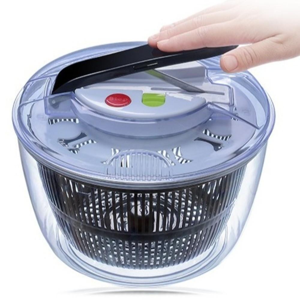 Press-type Vegetable Salad Spinner Quick Spin Salad Dryer Mixer Fruits Drain Basket  Fruit Washing