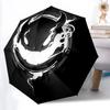 1pc Demon Art Pattern Automatic Folding Umbrella - Compact 8-Rib Design, Durable Plastic & Iron, Lightweight for Outdoor Daily Use083