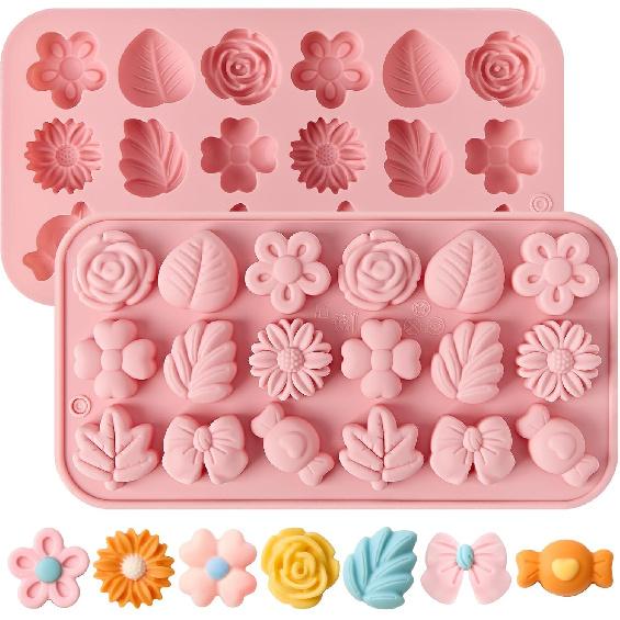 JOERSH 2PCS Silicone Letter Molds, Non-Stick Number Alphabet Fondant Chocolate Molds for Birthday Cake Decorating, Cupcake Topper, Candy