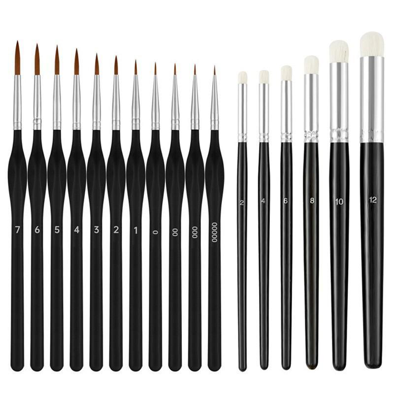 Soft Animal Hair Detail Brush for Watercolor, Acrylic, Oil Painting, Ceramic, and Plaster.