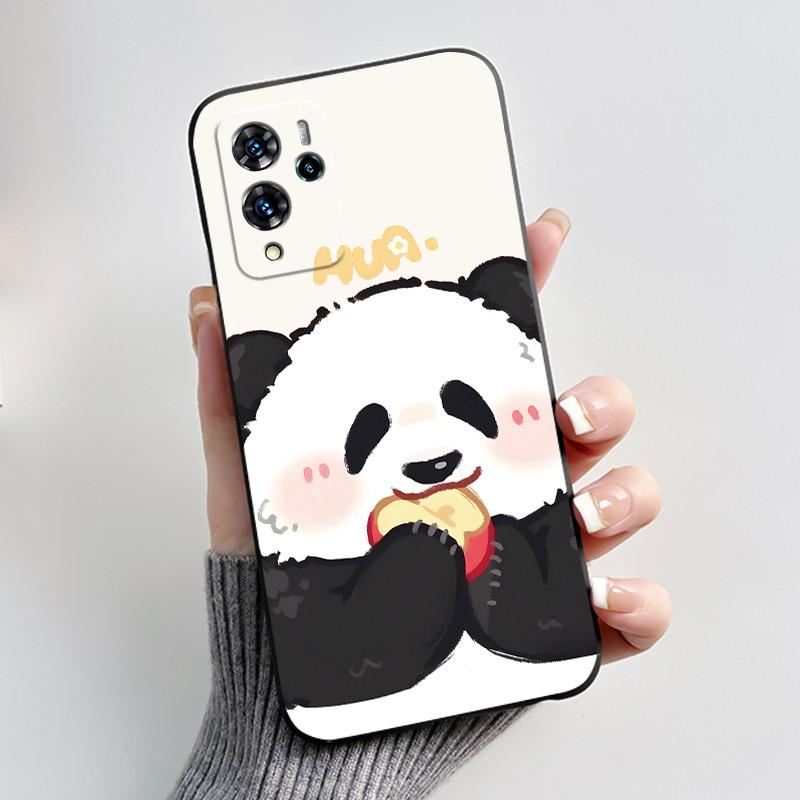 For ZTE Blade V40 Pro/ZTE 9046 Case Cute Love Rabbit Funny Black Matte Soft TPU Protective Back Cover For ZTE V40 Pro Phone Case