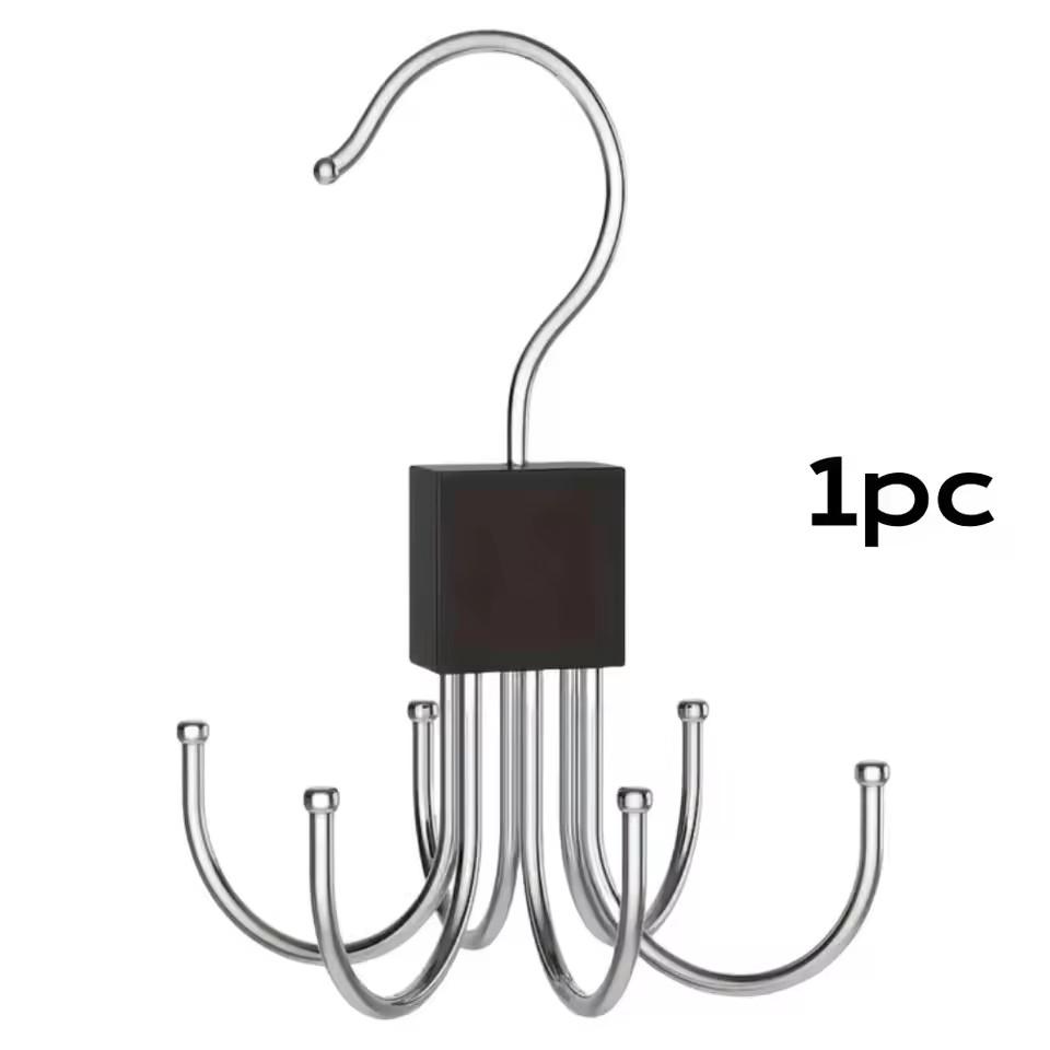 

Вращающийся на 360° крючок для хранения, многофункциональный крючок, металлический органайзер для сумок и ремней, деревянный органайзер для бюстгальтеров, галстуков, шарфов, для домашнего шкафа чёрный