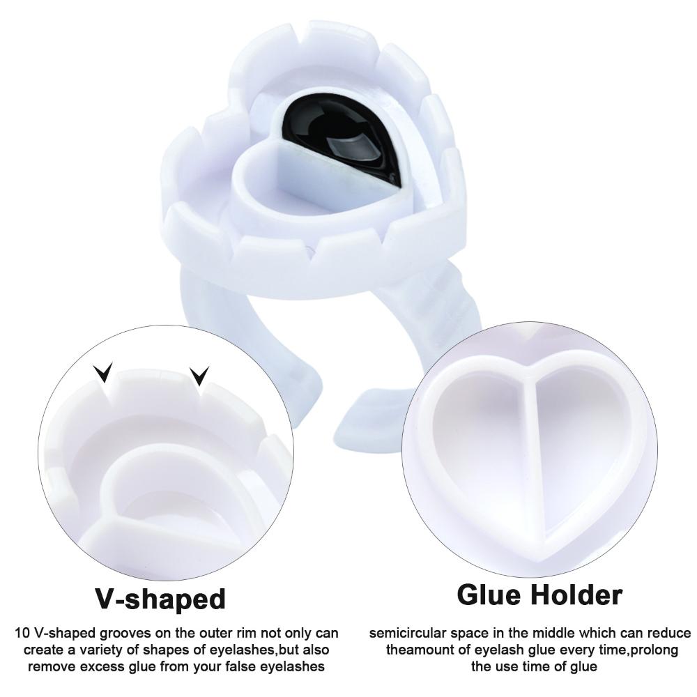 Fächerförmige Plastik-Wimpernverlängerungs-Einweg-Klebetassen Wimpernkleber Kleberinge