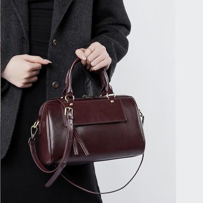 Genuine Leather Boston Small Shoulder Crossbody Bags For Women  Trend Designer Pillow Tote Ladies Handbags