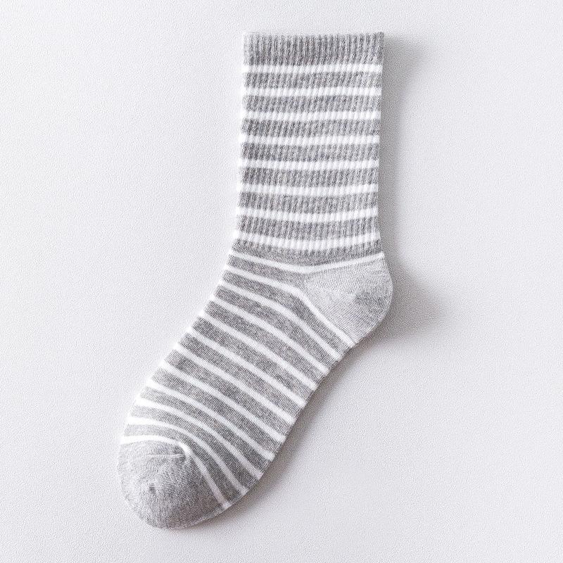 Men's & Women's Ins Style Japanese Striped Cotton Socks  Korean Trendy Design, 100% Cotton Breathable