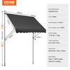 98x47" Patio Awning Retractable Patio Canopy Sunsetter with Crank Handle