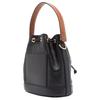 Tory Burch T Monogram Double T Logo Quilted Perforated Detachable Shoulder Strap Drawstring Leather Bucket Bag Women Bags Black 151791-001