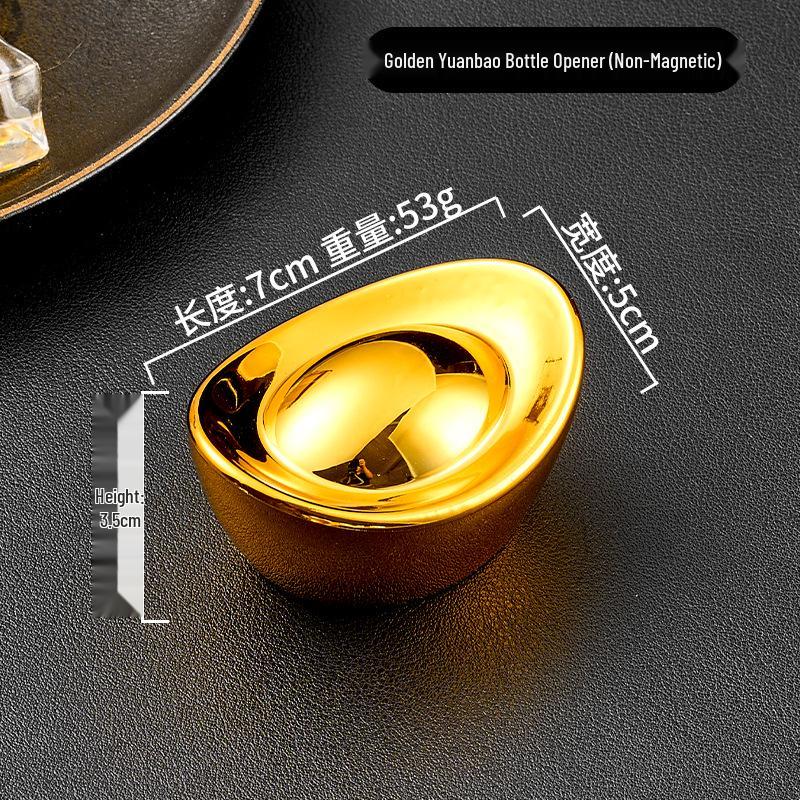 Gold & Silber Magnetischer Goldbarren Flaschenöffner - Simuliertes Goldbarren-Design für Bierflaschen