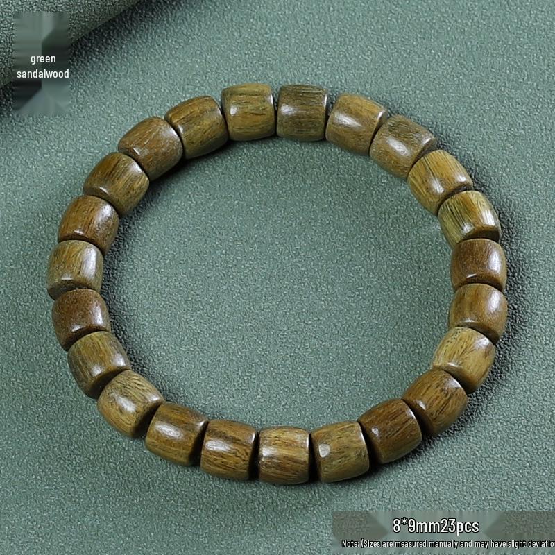 Unisex Handmade Green Sandalwood Bead Bracelet - Ethnic Style, Exquisite Design
