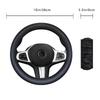 1 Stück Auto-Lenkradabdeckung, aus PU-Leder ohne Innenring, mit geprägten Rillen, in einer runden D-Form für alle Jahreszeiten