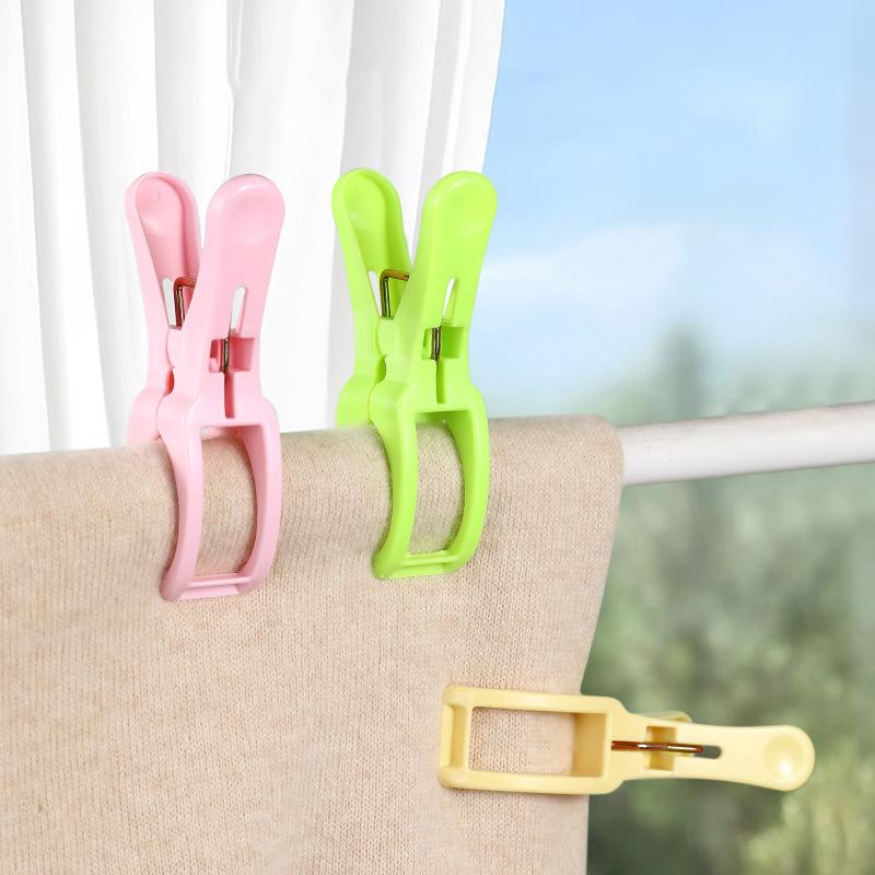5pcs Plastic Quilt Pegs Beach Towel Clips Laundry Clothes Pegs Clamps Home Hanging Clip Clothespins Bathroom Organization
