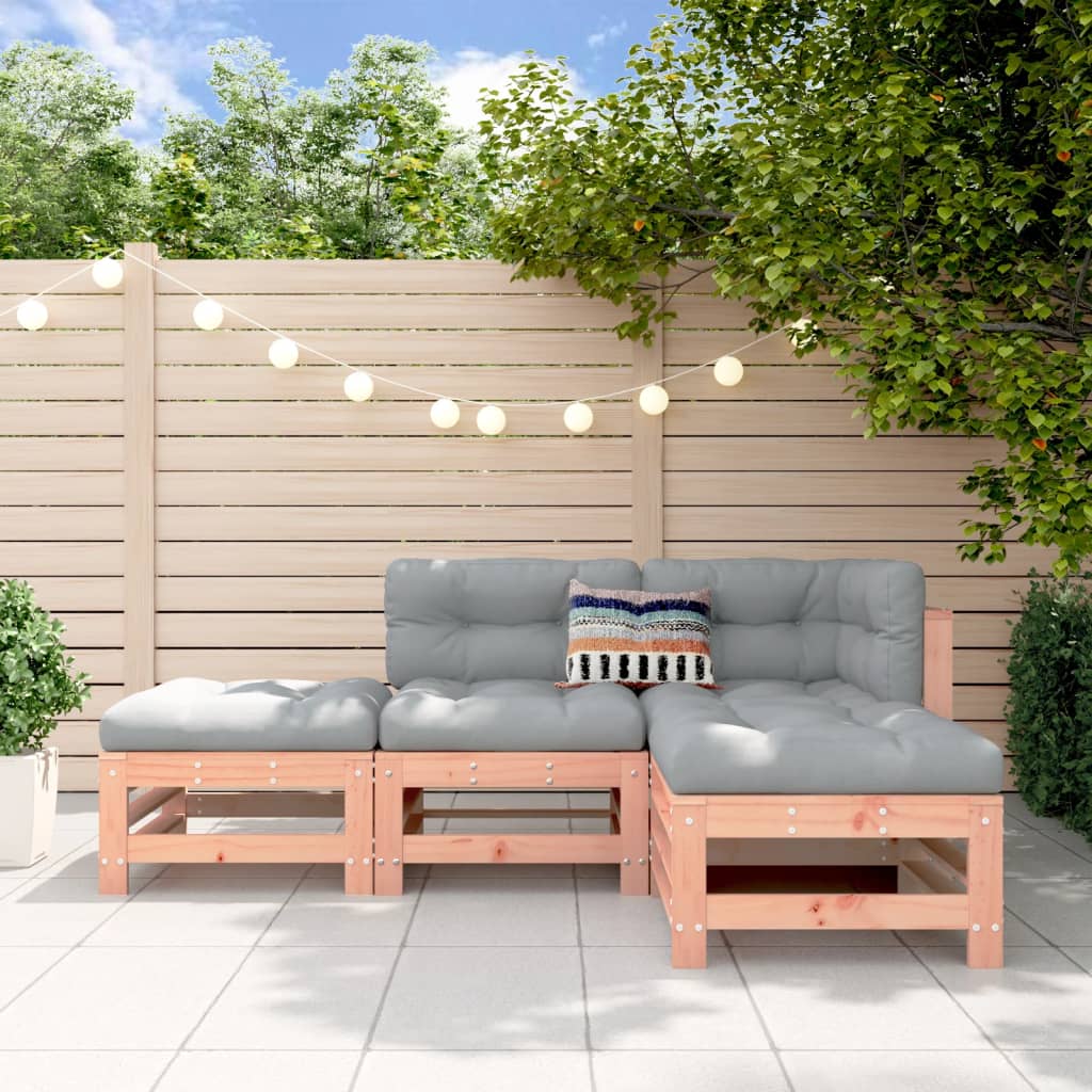 4 Piece Garden Lounge Set Solid Douglas Fir Wood